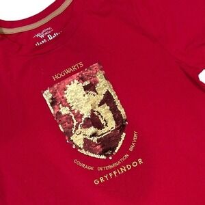 Harry Potter Gryffindor Red Flip Sequin T-Shirt Universal‎ Studios Kids Large
